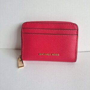 Michael Kors Pink Zip-around Card Case Compact Wallet